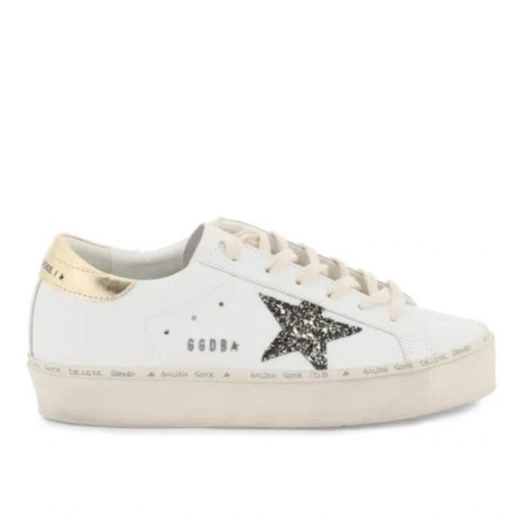 NWT Golden Goose High Star Sneakers in Silver Glitter - Picture 1 of 12